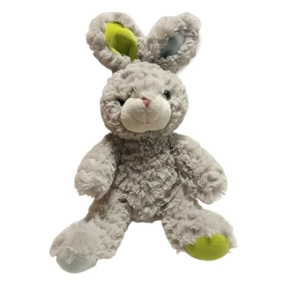 Sound N Light Bunny Gray Plush Easter Stuffed Animal blurle green 11" - Picture 1 of 6
